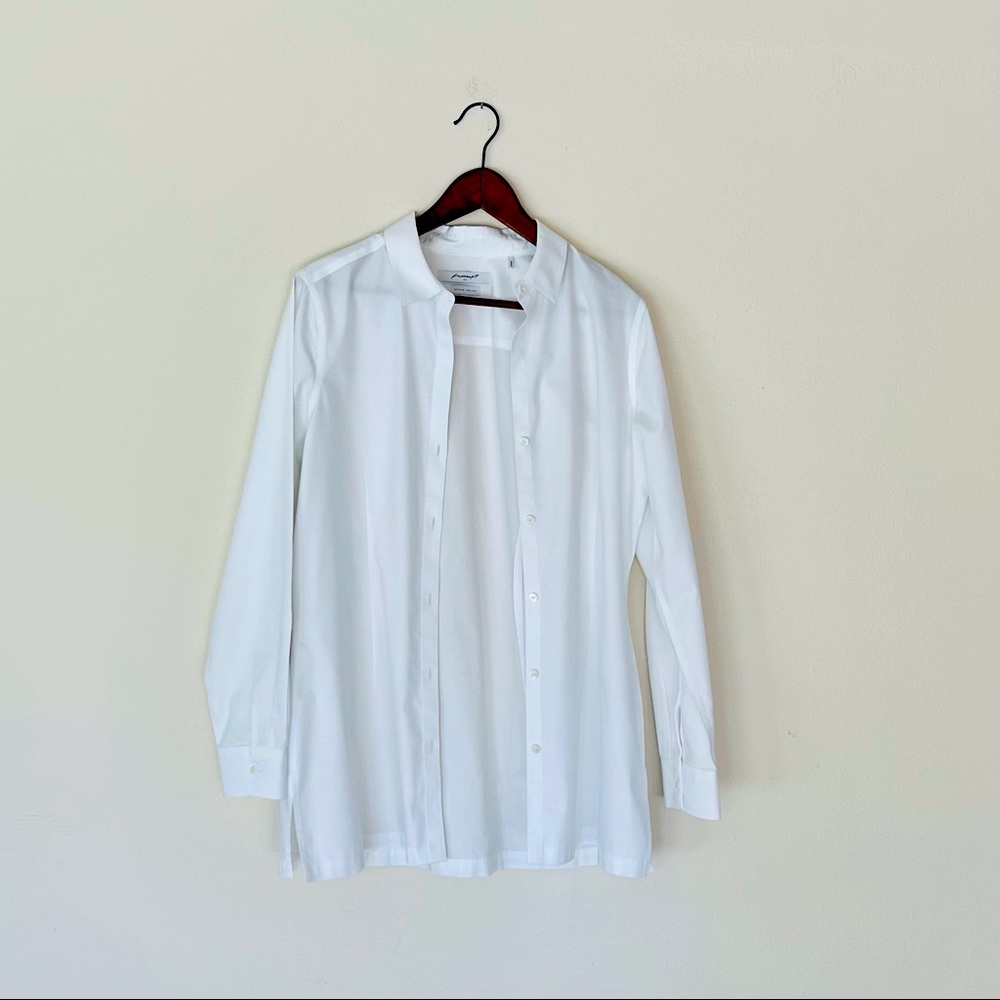 Women’s Foxcroft Heritage Fitted Button Down Tunic, White, Size 12
